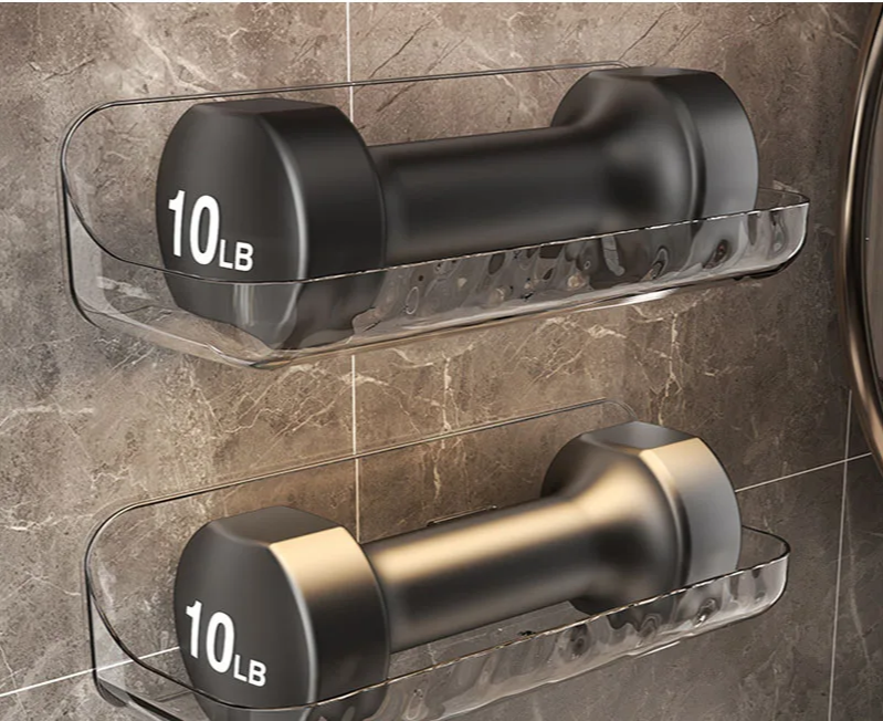 ClearGrip Acryl Wandplank Zonder Boren – Transparant Badkamerrek voor Cosmetica, Shampoo & Meer