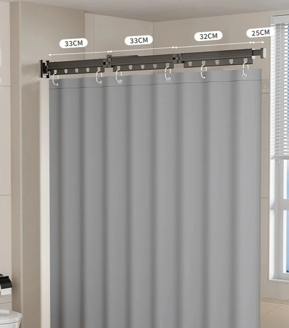 EasyTimes 2025 Opvouwbare Douchegordijn Set