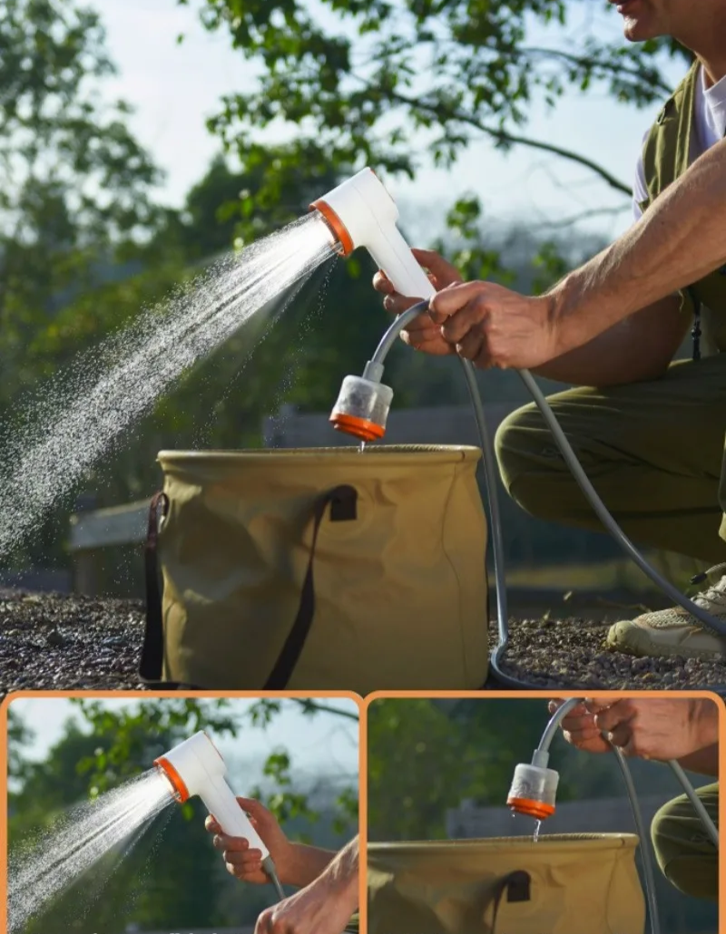 GlowShower 2025 – Draagbare Campingdouche met LED & Oplaadbare Batterij | Voor Outdoor, Auto, Tuin & Meer