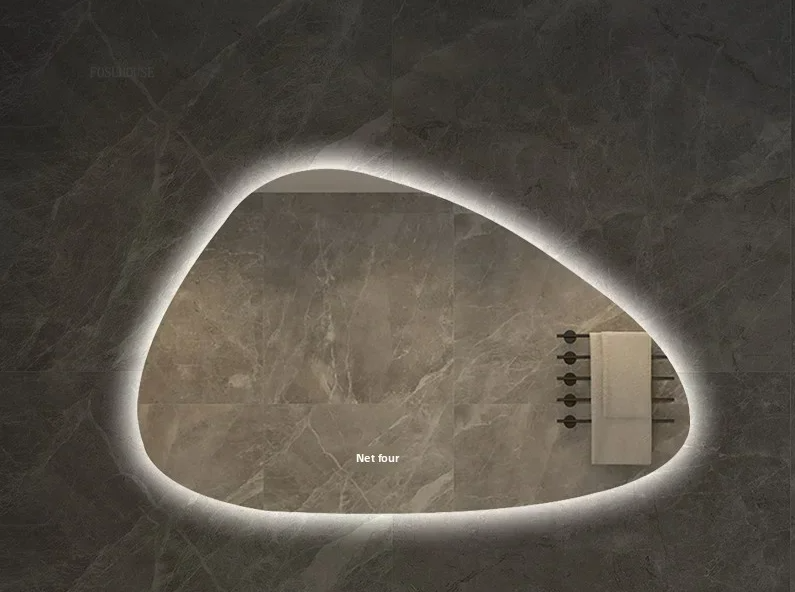 NordiLux Design Badkamerspiegel – Slimme LED Wandspiegel met Onregelmatige Vorm en Aluminium Frame