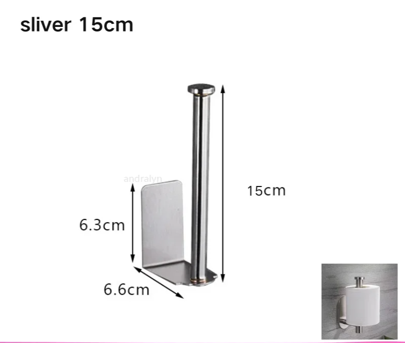 LUXROLLO - Zelfklevende RVS Toiletrolhouder (Verlengd & Zonder Boren)
