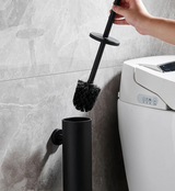 SteelClean Luxe Toiletborstel met Wandhouder – Zwart RVS Design