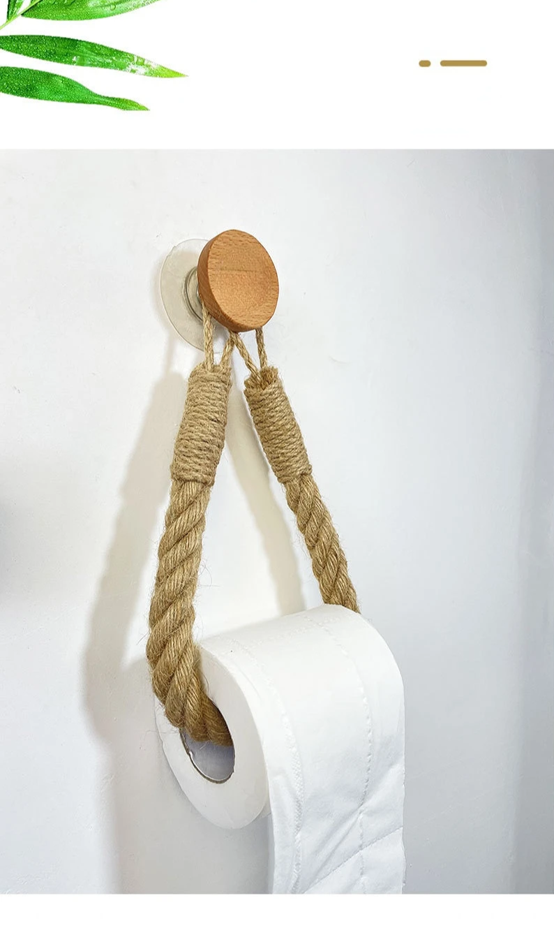 HangEasy Nagelvrije Touw Handdoekhouder & Toiletrolhouder