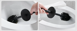 SteelClean Luxe Toiletborstel met Wandhouder – Zwart RVS Design