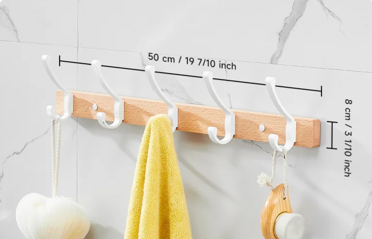 SARIHOSY Luxe Zwarte Houten Wandkapstok