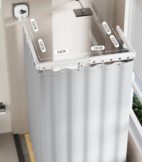 EasyTimes 2025 Opvouwbare Douchegordijn Set