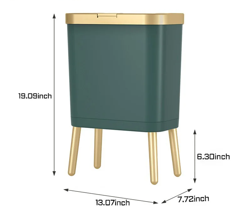 GoldenSlim Moderne Prullenbak met Deksel