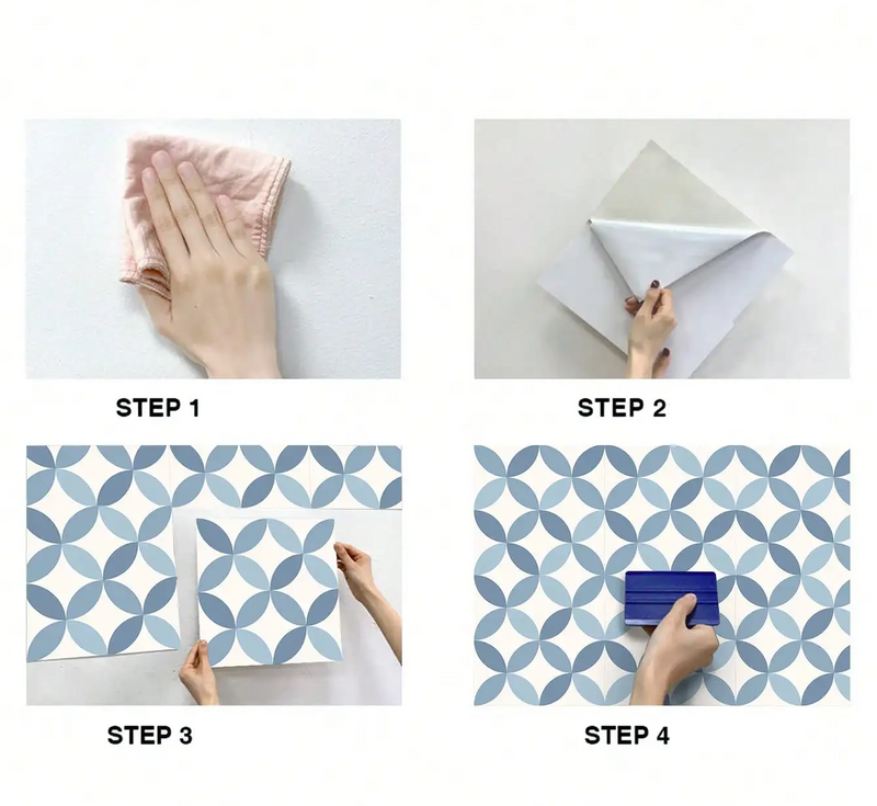 NordicTyle – 12-delige Scandinavische Vloersticker Set