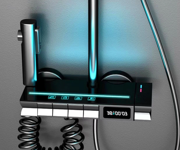 AquaLumen Luxe LED Douchepaneel met Digitale Display