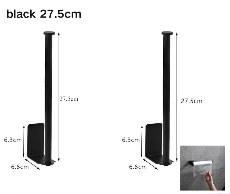 LUXROLLO - Zelfklevende RVS Toiletrolhouder (Verlengd & Zonder Boren)