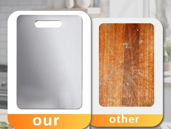 SteelSlice – Dubbelzijdige Titanium Snijplank van 316 Roestvrij Staal