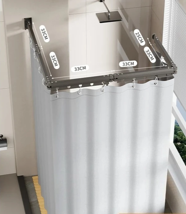 EasyTimes 2025 Opvouwbare Douchegordijn Set