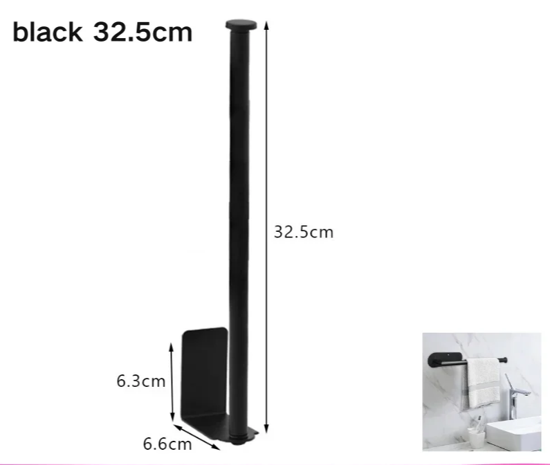 LUXROLLO - Zelfklevende RVS Toiletrolhouder (Verlengd & Zonder Boren)