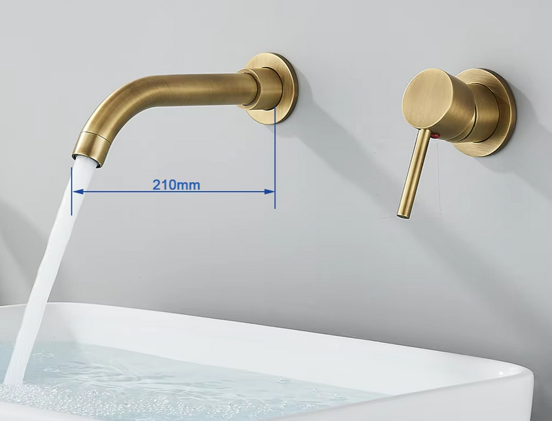 LuxaWall Elite – Inbouw Wastafelkraan in Geborsteld Goud