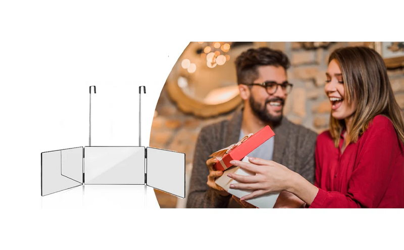 GlamFold 360 – Draagbare 3-Delige Make-up Spiegel met Verstelbare Haak