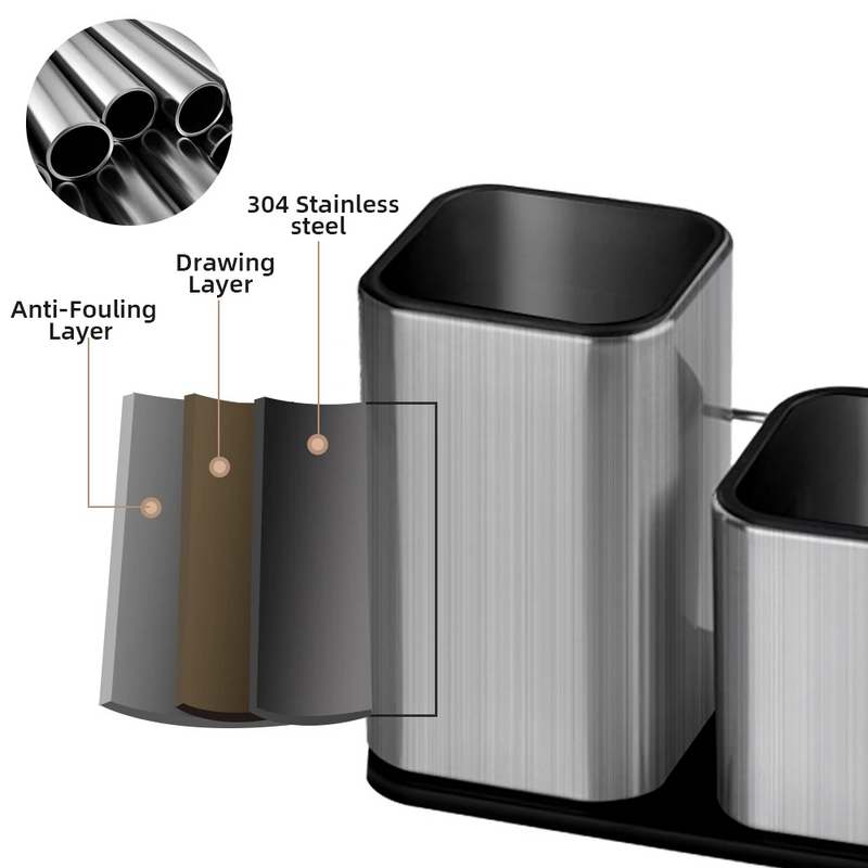 ChefPro – Luxe RVS Universeel Mesblok met Antibacteriële Eigenschappen