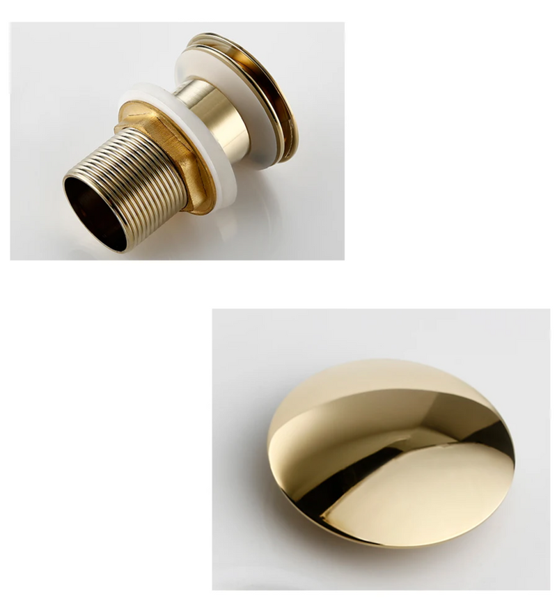 LuxDrain Pop-Up Afvoerplug – Stijlvolle Wastafel Stopper in Zwart, Goud en Rosé