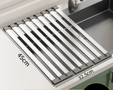 FlexiRack – Uitschuifbaar & Opvouwbaar 304 RVS Afdruiprek voor Spoelbak