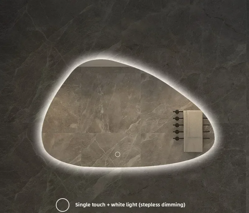 NordiLux Design Badkamerspiegel – Slimme LED Wandspiegel met Onregelmatige Vorm en Aluminium Frame