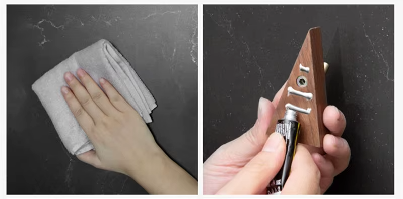 TriLuxe Driehoek Wandhaak – Messing & Massief Hout