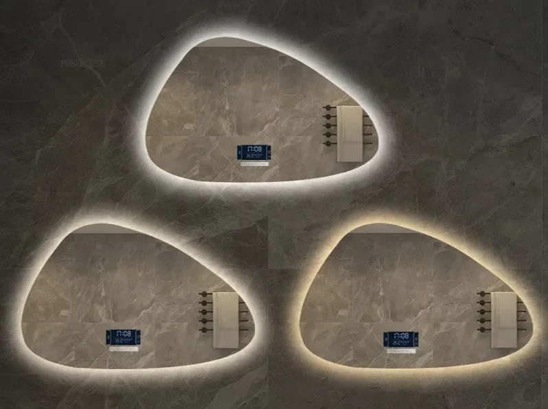 NordiLux Design Badkamerspiegel – Slimme LED Wandspiegel met Onregelmatige Vorm en Aluminium Frame