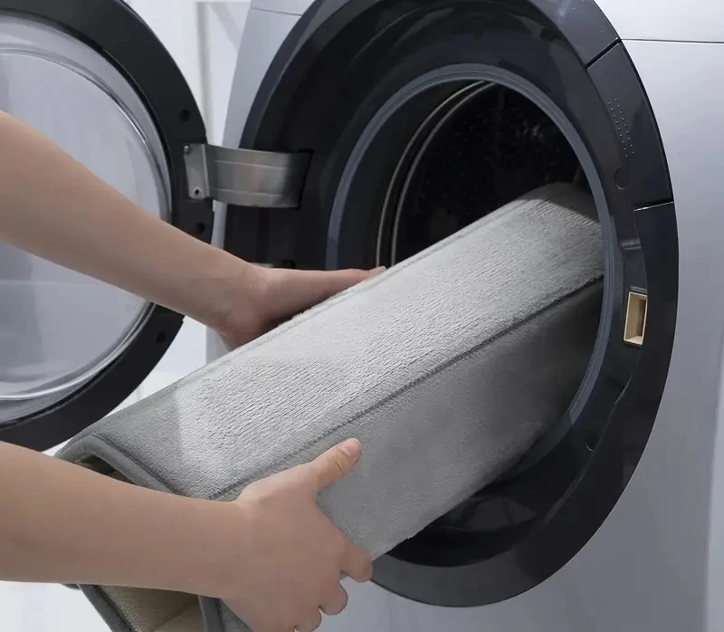 SoftStripe Badkamer Toilet U-mat – Absorberend & Antislip Microvezel Tapijt