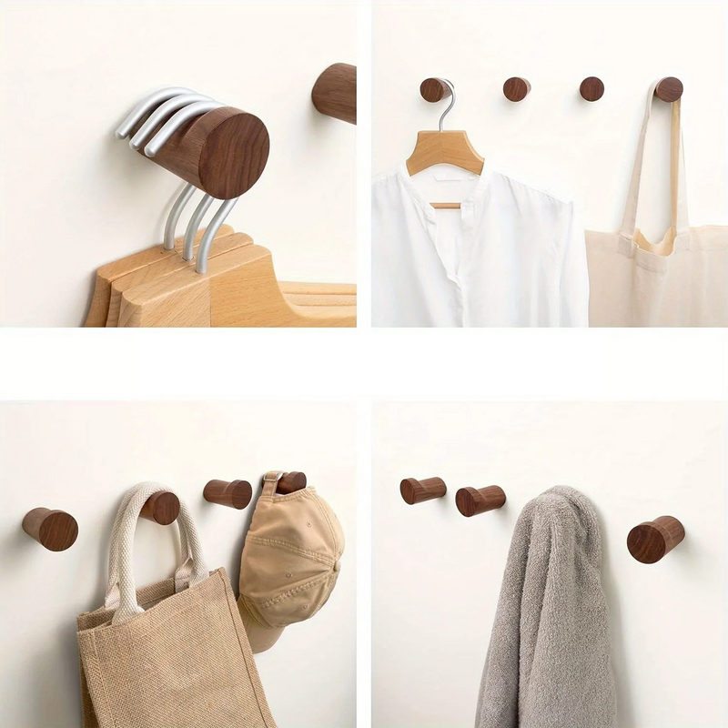 WalnutElegance Traditionele Handgemaakte Wandhaken