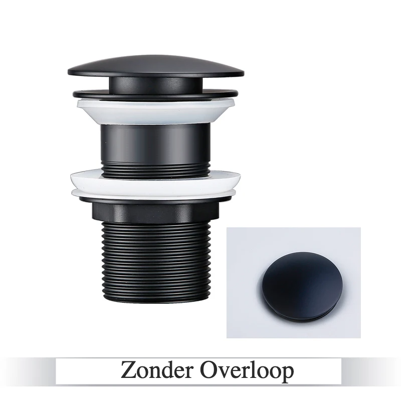 LuxDrain Pop-Up Afvoerplug – Stijlvolle Wastafel Stopper in Zwart, Goud en Rosé