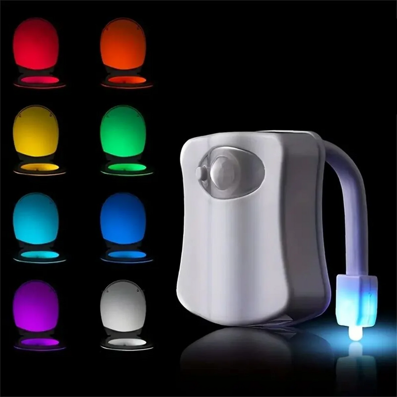 LumiSense Toilet Nachtlampje – Draadloze Bewegingssensor met 8/16 Kleuren RGB Verlichting