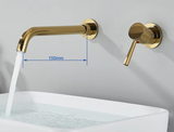 LuxaWall Elite – Inbouw Wastafelkraan in Geborsteld Goud