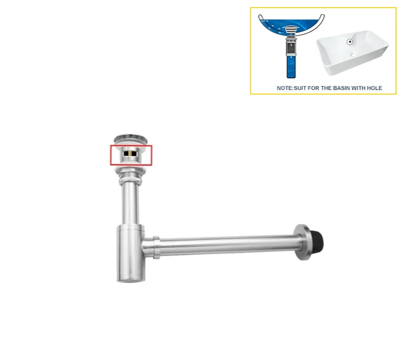 AquaStop Luxe Koperkleurige Geurvrije Sifon & Pop-Up Afvoer