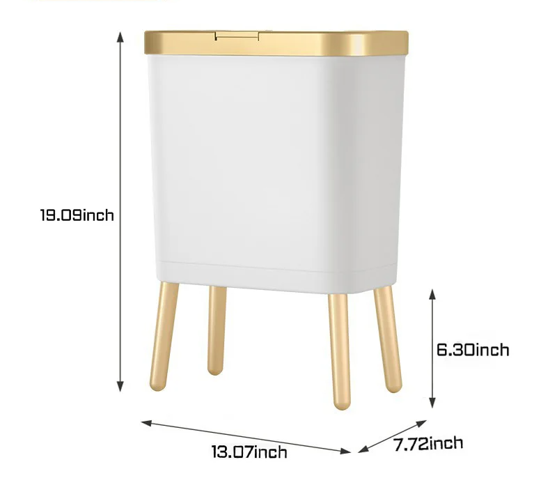 GoldenSlim Moderne Prullenbak met Deksel