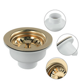 Aurelio Goudkleurige RVS Gootsteenstop – 114mm Luxe Afvoerzeef