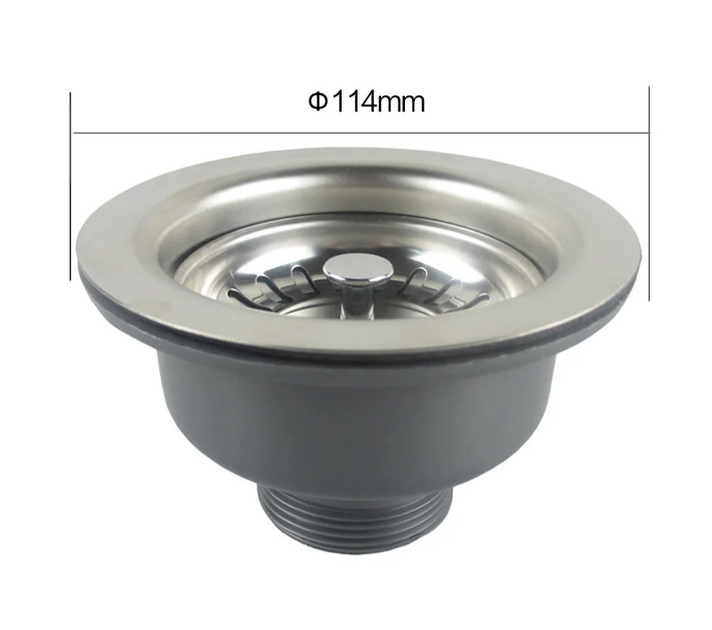 Talea RVS Gootsteenafvoer met Zeef – 114mm/110mm Pop-up Afvoerset