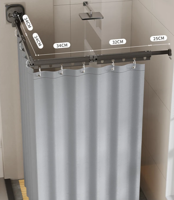 EasyTimes 2025 Opvouwbare Douchegordijn Set