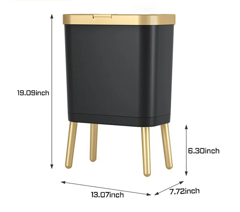 GoldenSlim Moderne Prullenbak met Deksel