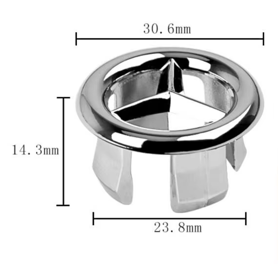 LuxDrain RingCover – Messing Overloopring voor Wastafel