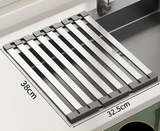 FlexiRack – Uitschuifbaar & Opvouwbaar 304 RVS Afdruiprek voor Spoelbak