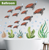 SeaWorld Oceaan Dieren Muurstickers – Onderwaterwereld Kinderkamer Decoratie met Schildpad, Dolfijn & Meer