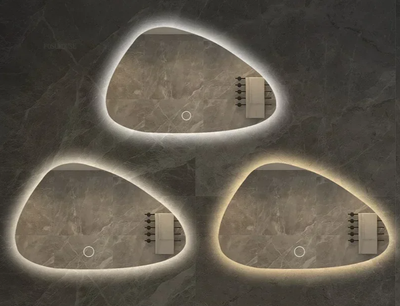 NordiLux Design Badkamerspiegel – Slimme LED Wandspiegel met Onregelmatige Vorm en Aluminium Frame