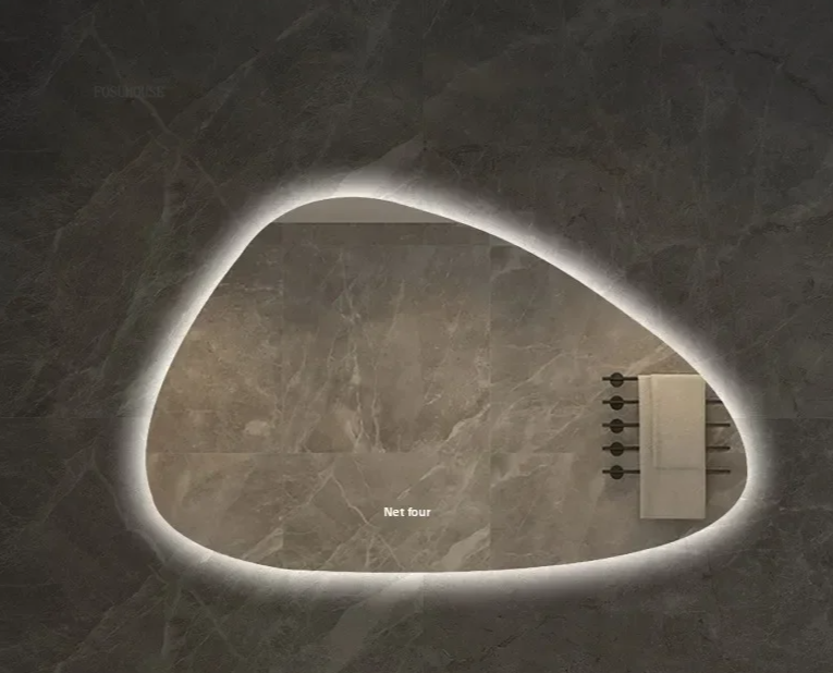 NordiLux Design Badkamerspiegel – Slimme LED Wandspiegel met Onregelmatige Vorm en Aluminium Frame