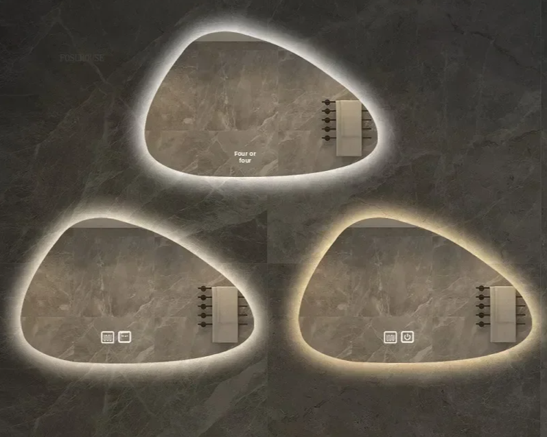 NordiLux Design Badkamerspiegel – Slimme LED Wandspiegel met Onregelmatige Vorm en Aluminium Frame