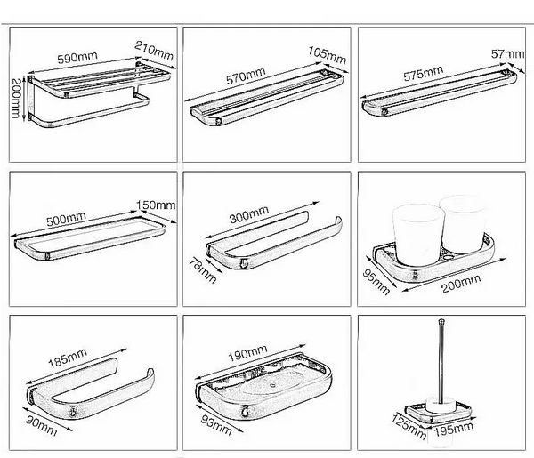 ImperialBronze Antiek Messing Badkamer Accessoireset