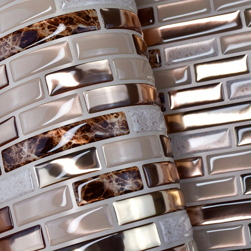 Golden Mosaic Luxe – Zelfklevende Wandtegels