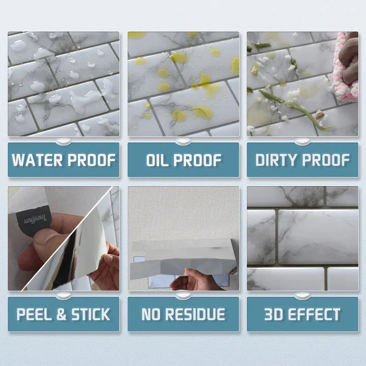 Golden Mosaic Luxe – Zelfklevende Wandtegels