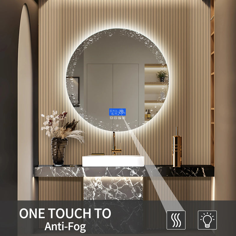 ANAJQAQIA Ronde LED Badkamerspiegel