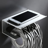 LuxuRoll Aluminium Toiletrolhouder met Telefoonplankje