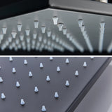 LED Regendouchekop met Temperatuurgevoelige Kleuren – Plafondmontage | 4 Installatiearmen | Vierkant | Chroom / Zwart / Geborsteld Nikkel