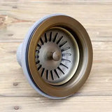 Keukenafvoerplug – 3,5 Inch | Antiek Messing | Gepolijste Afwerking | Koper
