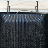 LED Regendouchekop met Temperatuurgevoelige Kleuren – Plafondmontage | 4 Installatiearmen | Vierkant | Chroom / Zwart / Geborsteld Nikkel